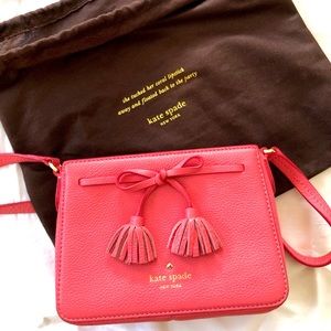 Kate Spade Tassel Bow Crossbody Purse Coral